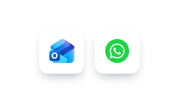 The Outlook and WhatsApp Business marks, side by side